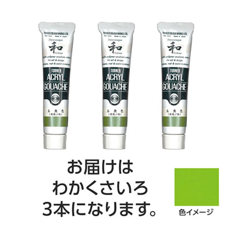 【3本×5セット】 ターナー色彩 アクリルガッシュ ジャパネスクカラーシリーズ 20ml 343わかくさいろ TURNER108618X5 [▲][AS]