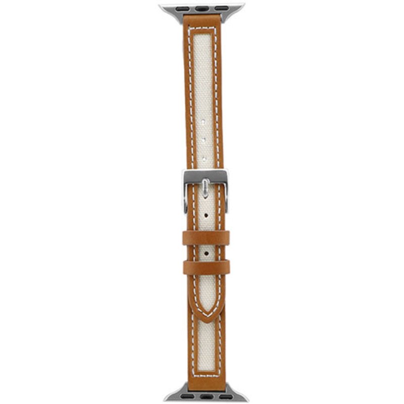 LEPLUS NEXT Apple Watch 38/40/41/42mm バンド CORVIN キャンバスMIXスリムレザーバンド ブラウン LN-AW41B42BR [▲][AS]