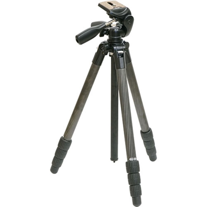 スリック SLIK ライトカーボン E84 II カーボン式・パイプ径28mmの中型タイプの4段三脚 ハライチロック式開脚機構 KEN09410 [▲][AS]