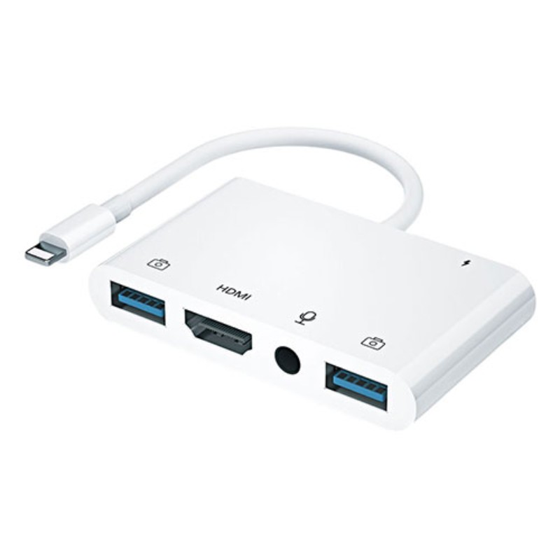 日本トラストテクノロジー マイドックステーション 5-IN-1 iOSポート搭載のiPhoneやiPadの機能を拡張 JTMD-5IN1-L [▲][AS]