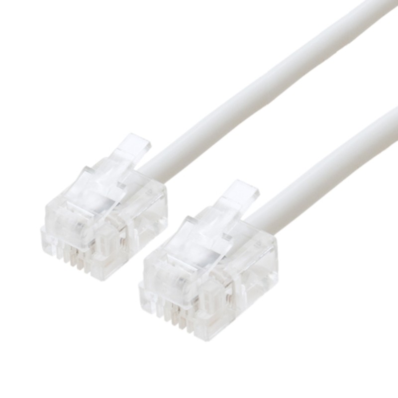【20個セット】 ミヨシ 電話用モジュラーコード 6極2芯 白 1m DC-201/WHX20 [▲][AS]