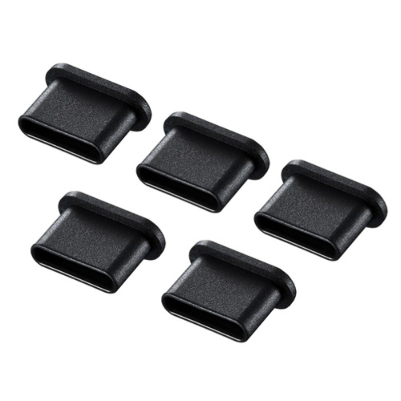【10個セット】サンワサプライ タイプCコネクタキャップ TK-CAP6BKX10 [▲][AS]