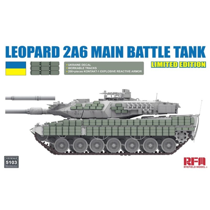 【(株)ビーバーコーポレーション】 ライフィールドモデル 1/35 レオパルト 2A6 主力戦車 w/ウクライナ軍デカール コンタークト1ERA 可動式履帯 [▲][ME]