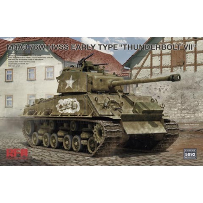 【(株)ビーバーコーポレーション】 RFM5092 ライフィールドモデル 1/35 M4A3 76W HVSS 初期型 「サンダーボルトVII」 プラモデル [▲][ME]