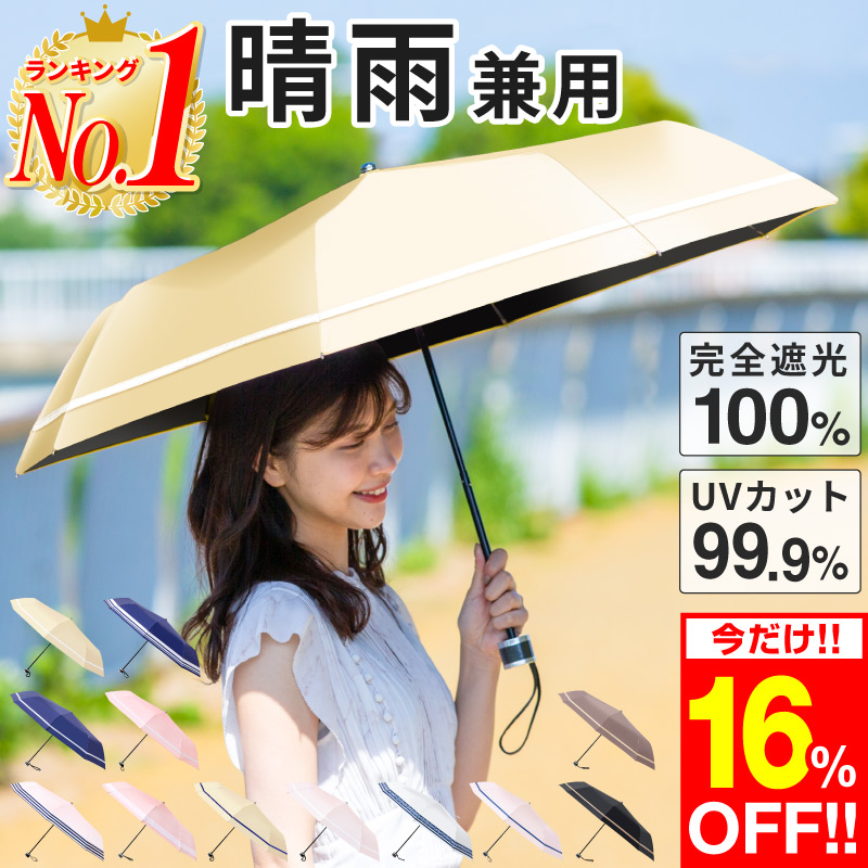 軽量 コンパクト　折り畳み傘 遮光 100% UV 晴雨兼用 防水 紺