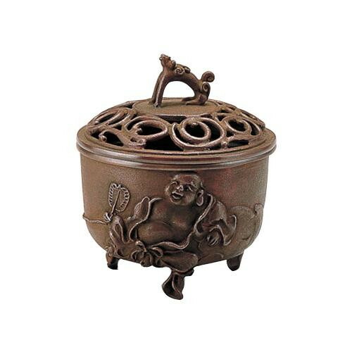 発売モデル 高岡銅器 香炉 名取川雅司作 布袋文 焼朱銅色 127-