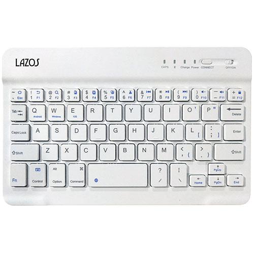 【10個セット】 Lazos Bluetoothキーボード ホワイト L-BTK-WX10 [▲][AS]