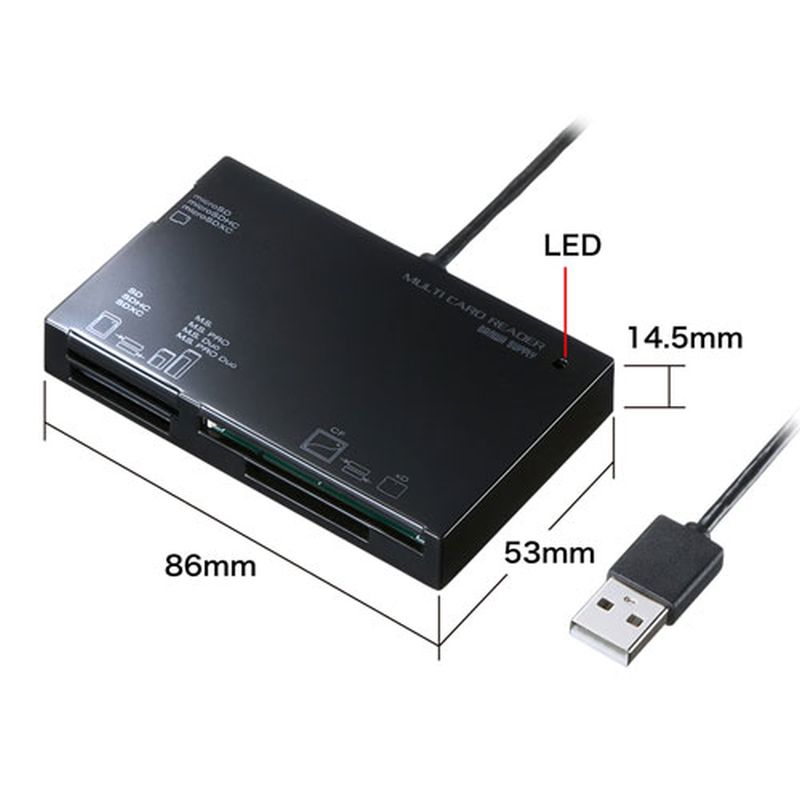 誠実】 サンワサプライ USB2.0 カードリーダー ADR-ML19BKNX5 AS fucoa.cl