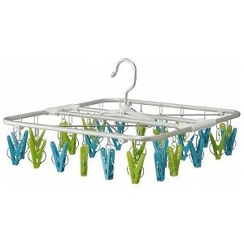 室内干しハンガー30 Green Blue ランドリ ハンガー ピンチ 部屋干し 梅雨 洗濯 Cb Mgpadel Com