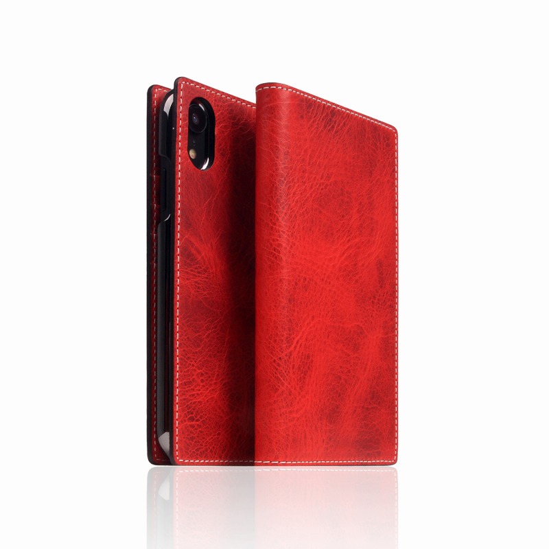 Slg Design エスエルジーデザイン 手帳型スマホケース Iphone Xr Badalassi Wax Case レッド スマートフォンケース スマホケース 手帳型ケース