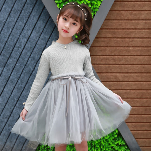 楽天市場 韓国子供服 ワンピース キッズ チュールワンピース 無地 スウィート プリンセスワンピース 春着 秋着 入学式 卒業式 発表会 七五三 演出 発表会 ピンク グレー 90cm 100cm 110cm 1cm 130cm 140cm Hohoemimarket