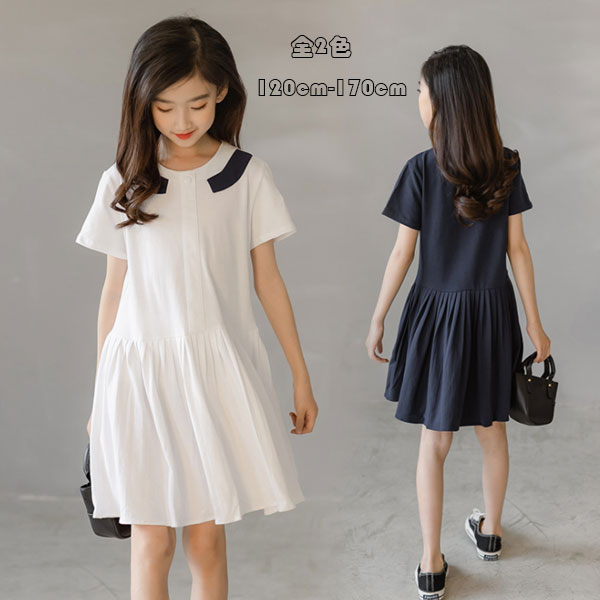 楽天市場 韓国子供服 夏 女の子 ワンピース ブラック ホワイト ロング丈 ワンピー 夏ワンピ 半袖 ミドル丈 キッズ 姉妹 ワンピ 発表会 受験用 記念日 イベント 誕生日 旅行 リゾート 大人気 1cm 130cm 140cm 150cm 160cm 165cm Hohoemimarket
