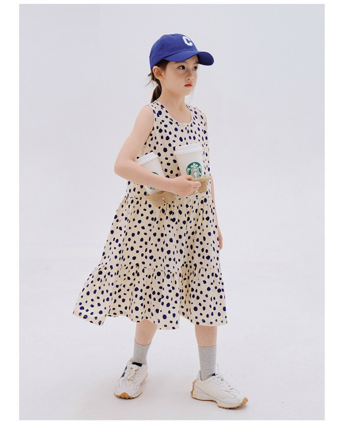日本未発売 韓国子供服 ワンピース ドット柄 カジュアル 姫系 女の子 おしゃれ 夏服 ノースリーブ ロング丈 キッズ ガールズ 夏着 ゆったり 通学着 旅行 リゾート 1cm 130cm 140cm 150cm 160cm 165cm Toyama Nozai Co Jp