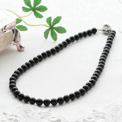 楽天市場】黒珊瑚 ネックレス （10mm） G.SILVER 葬儀 喪服 フォーマル
