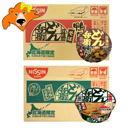 カップ麺 どん兵衛 きつねうどん 送料無料 どん兵衛 カップめん 鴨だしそば 北海道限定 どんべい きつねうどん・どんべい かもだしそば 各1ケース(1箱) 日清 どんべえ うどん 蕎麦 麺類 カップうどん カップ蕎麦