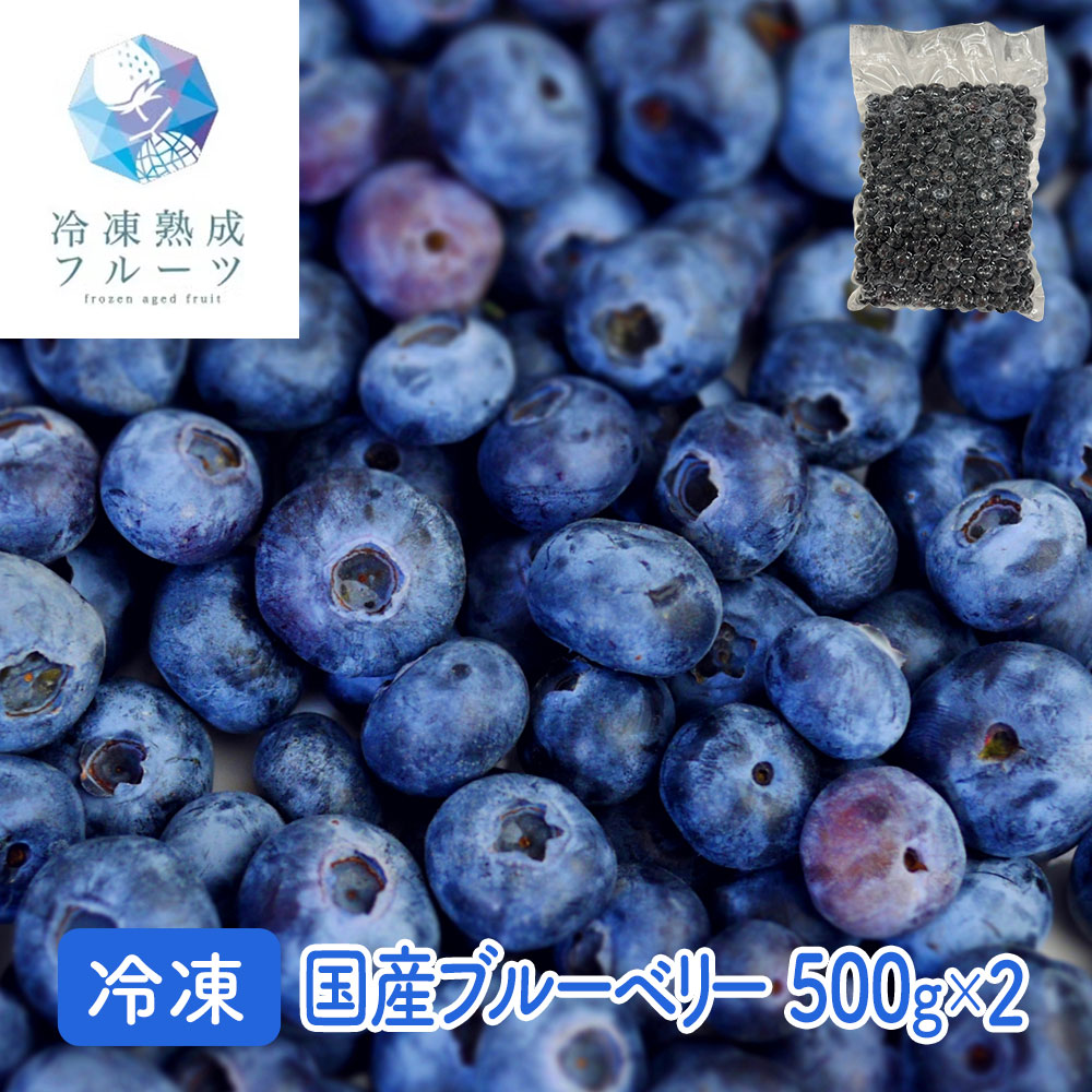 国産ブルーベリー 500g×2パック / 冷凍フルーツ デザート シイレル