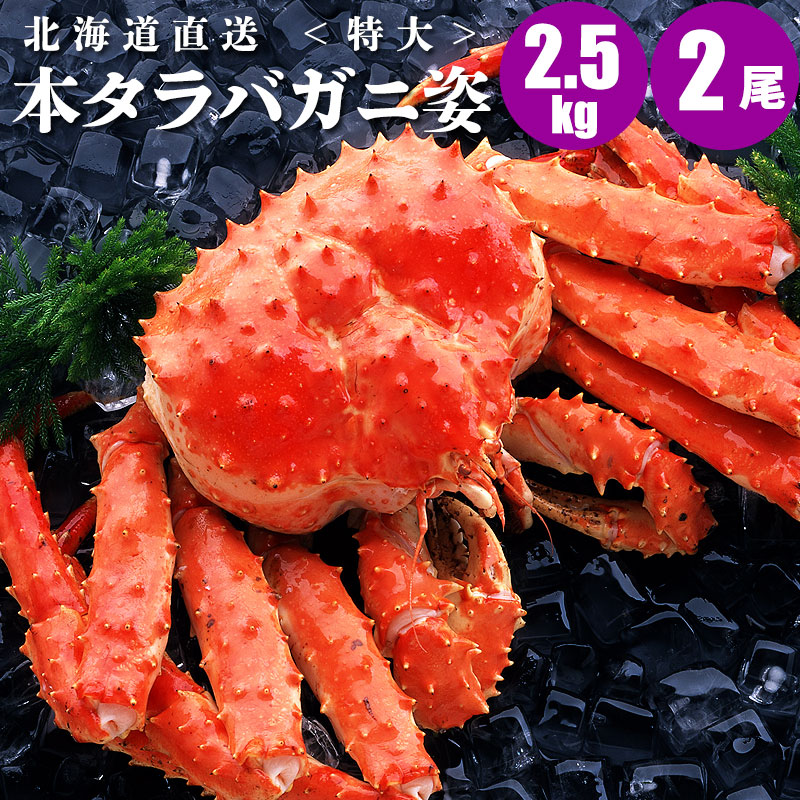 期間限定【クーポンで半額】北海道直送 特大本タラバガニ姿 2.5kg×２尾 たらばがに タラバ蟹姿 蟹 カニ 食品 44,538円