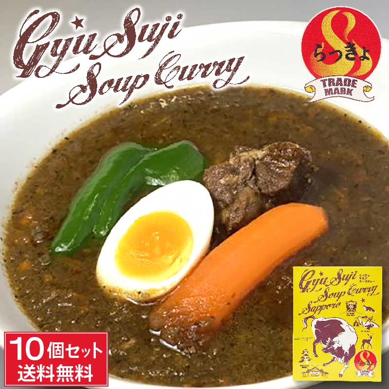 らっきょ 牛すじ スープカレー 人気 490g ×10箱セット 有名店 具材たっぷり