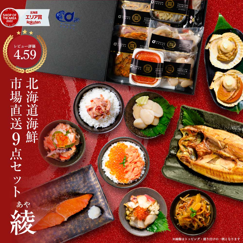 海鮮 ギフト 詰め合わせ 北海道 豪華海鮮セット 9品「綾」 送料無料 北海道産 札幌中央卸売市場 福袋 海鮮福袋 お取り寄せ グルメ 遅れてごめんね 母の日 父の日 お中元