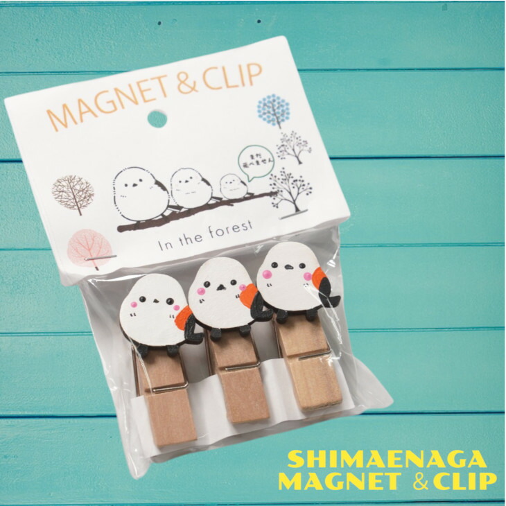 楽天市場】木製 シマエナガ クリップ マグネット付き しまえなが