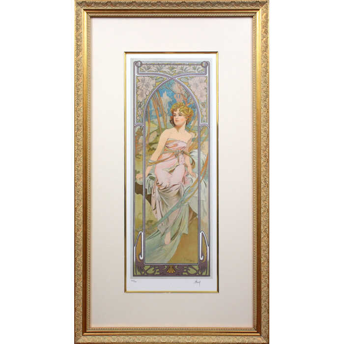 アルフォンス・ミュシャ、夜明け、希少な画集より、新品高級額 アール・ヌーヴォーの華 アルフォンス・ミュシャ作品集 Alfons