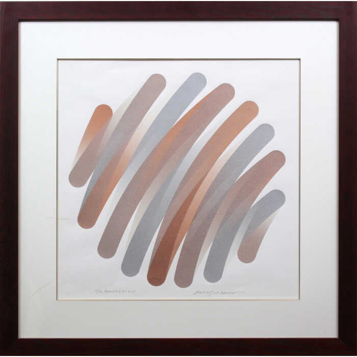 絵画 原健 リトグラフ 版画 『ストロークス 81-40S』 抽象 美術品 アート はらたけし|北海道画廊 店