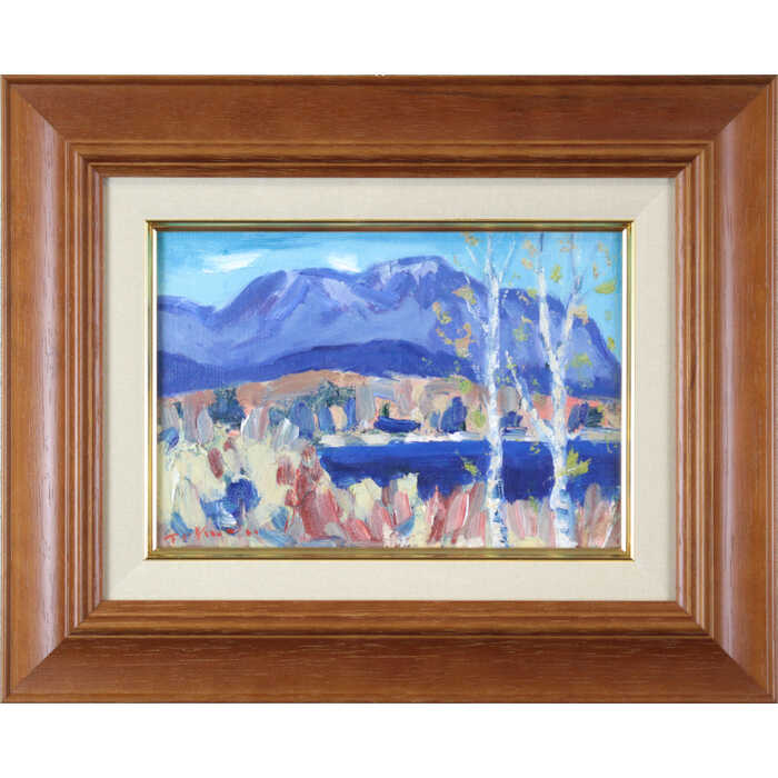 楽天市場】絵画 油絵 妙高と野尻湖 （松永利彦） 送料無料 【肉筆