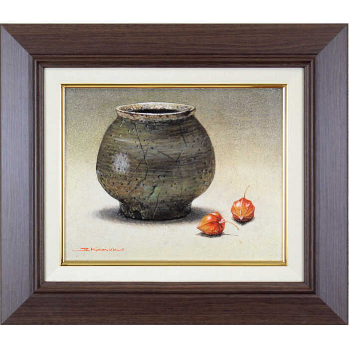 絵画 小阪正次 油絵・油彩画 『水差しとほうずき』 果実 静物 一点物 美術品 アート ご贈答品 ギフト こさかしょうじ｜北海道画廊 店