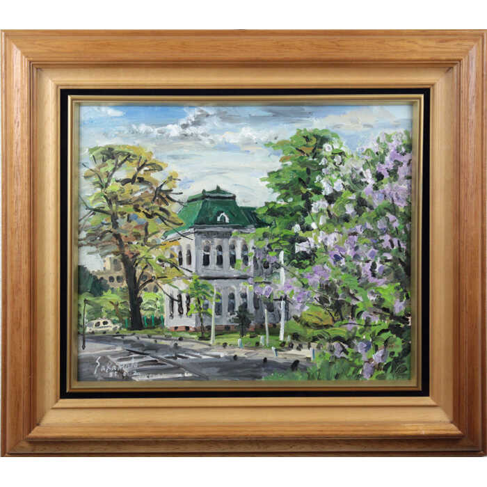 希少品 油絵 油彩画 北朝鮮風 景画　美術品　アート貴重品 楽天市場】絵画 畠山哲雄 油絵・油彩画 『風景』 家 山 集落 風景