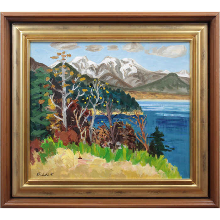 楽天市場】絵画 小林一雄 油絵・油彩画 『羅臼岳』 山 川 木 森 自然