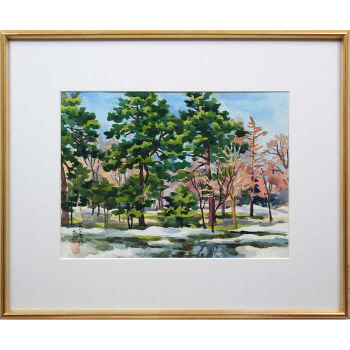 楽天市場】繁野 三郎「港風景」水彩画5号 道展名誉会員 北海道水彩画界