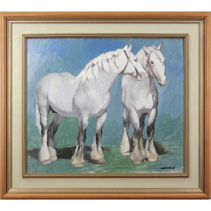 楽天市場】絵画 三上隆彦 油絵・油彩画 『馬』 動物 馬 力強い