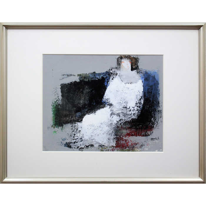 楽天市場】絵画 碓井正人 油絵・油彩画 『帽子の女』 人物 美人 一点物