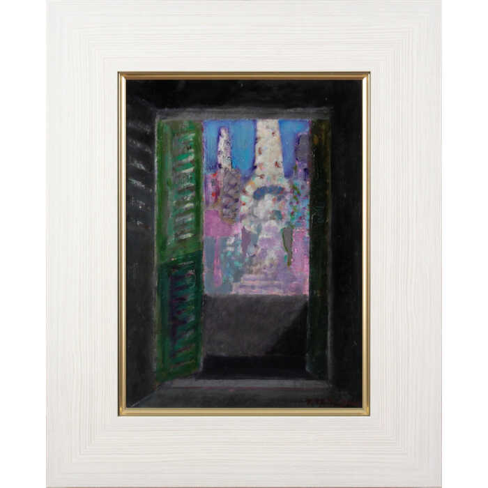 絵画 清水康雄 油絵・油彩画 『ホテル・ガウディ』 建造物 窓 一点物 美術品 アート ご贈答品 ギフト しみずやすお|北海道画廊 店