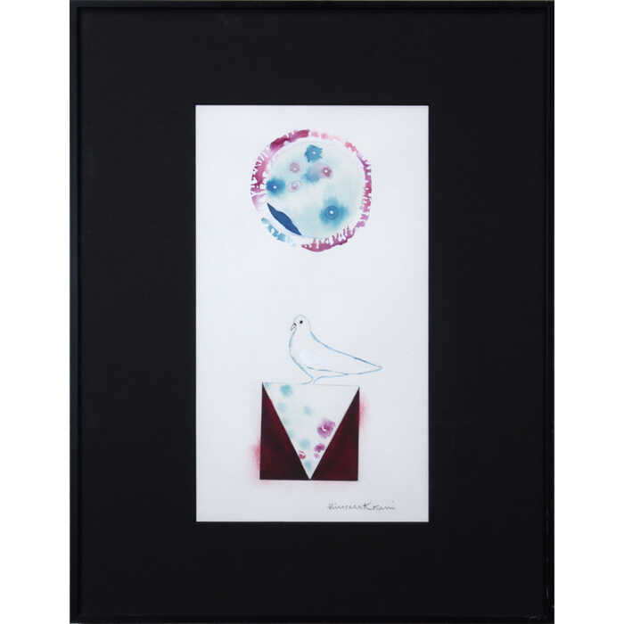 絵画 小谷博貞 水彩画 『Peace』 鳥 優しい 明るい 一点物 美術品 アート こたにひろさだ|北海道画廊 店