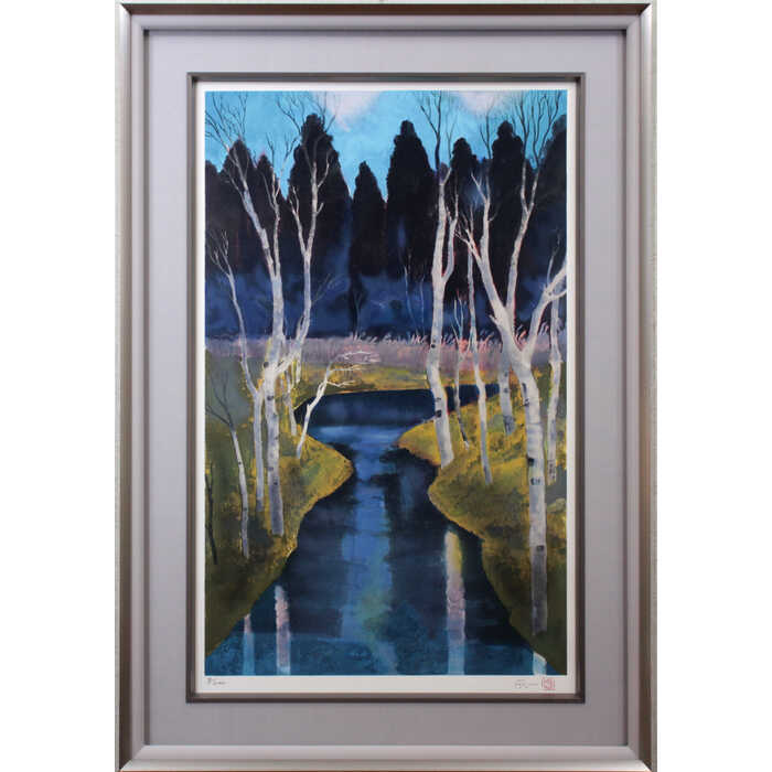 富士山　絵画　リトグラフ　暁雲富士　加藤東一　114/150 楽天市場】加藤東一「 暁富士 」リトグラフ 版画 : 内田画廊