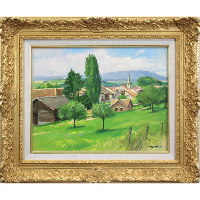 小山潔 作品 絵画 油彩 「奥信濃」 Yahoo!オークション - 小山潔「奥信濃の里」油彩画 油絵 F10号