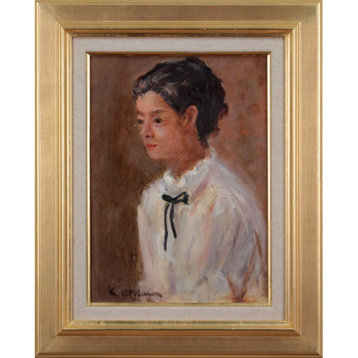 絵画 作家不明 油絵・油彩画 『女性像』 人物 美人 一点物 美術品 アート|北海道画廊 店
