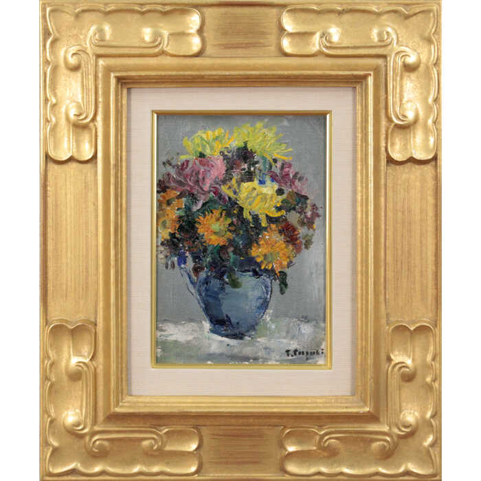 絵画 鈴木伝 油絵・油彩画 『花』 花 静物 一点物 美術品 アート すずきつたう|北海道画廊 店