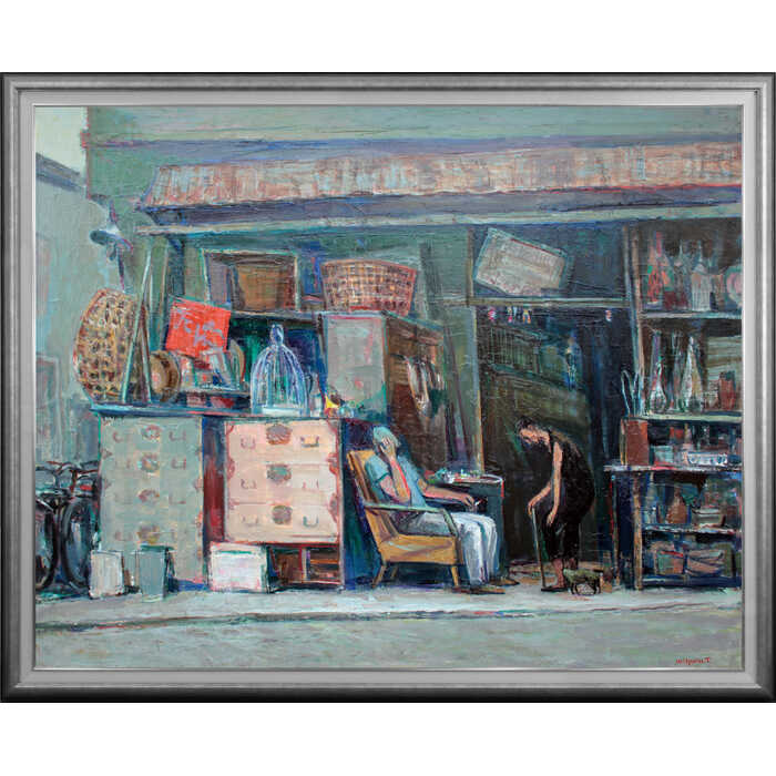 内田晃　雨のモンマルトル　10号　油彩画　アンティーク 内田晃 雨のモンマルトル 10号 油彩画 アンティーク 絵画