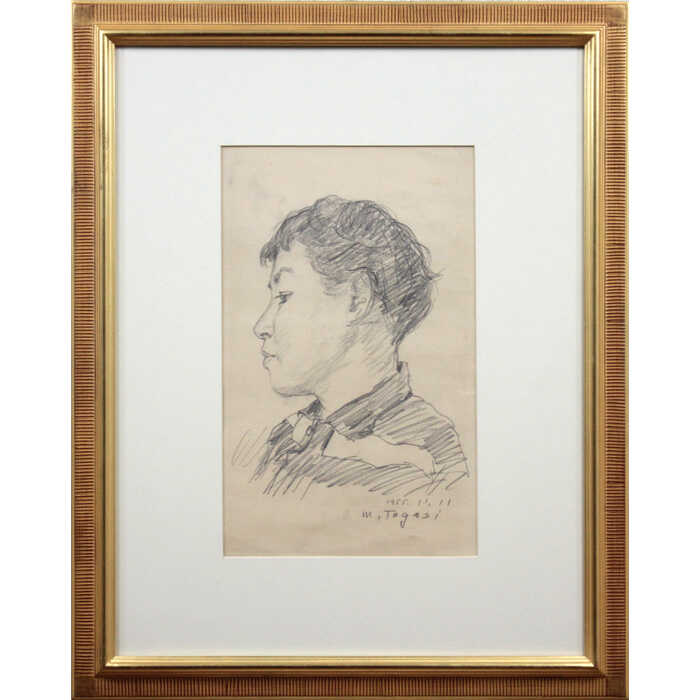 絵画 富樫正雄 デッサン画 『少年像』 人物 穏やか 美術品 アート とがしまさお｜北海道画廊 店