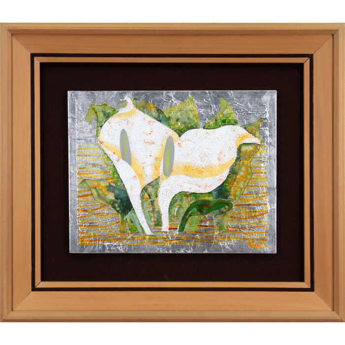 絵画 伊藤隆一 『水芭蕉』 花 静物 美術品 アート いとうりゅういち｜北海道画廊 店