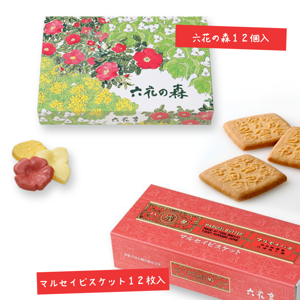 六花亭セット 北海道銘菓食べ比べ お花柄紙袋付き 送料込 レーズンバターサンド 苺 いちご チョコ 六花の森 マルセイビスケット等 父の日 おトク お中元 かわいい お菓子 子供 スイーツ 詰め合わせ ギフト プレゼント