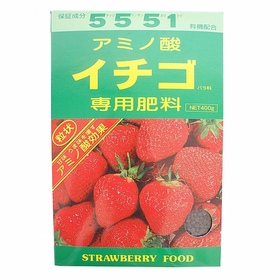 送料無料 イチゴ専用肥料 400ｇ 粒状 アミノール化学研究所 アミノ酸 ガーデニング 有機入肥料 元肥 追肥 いちご 苺 91 以上節約