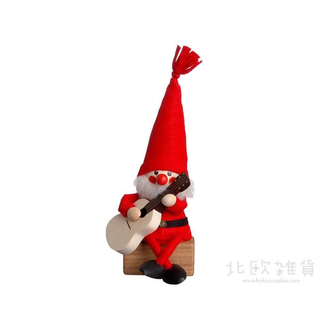 【正規品】NORDIKA nisse ノルディカ ニッセ クリスマス 木製人形（ギターを持ったサンタ／レッド／NRD120068) 【北欧雑貨】