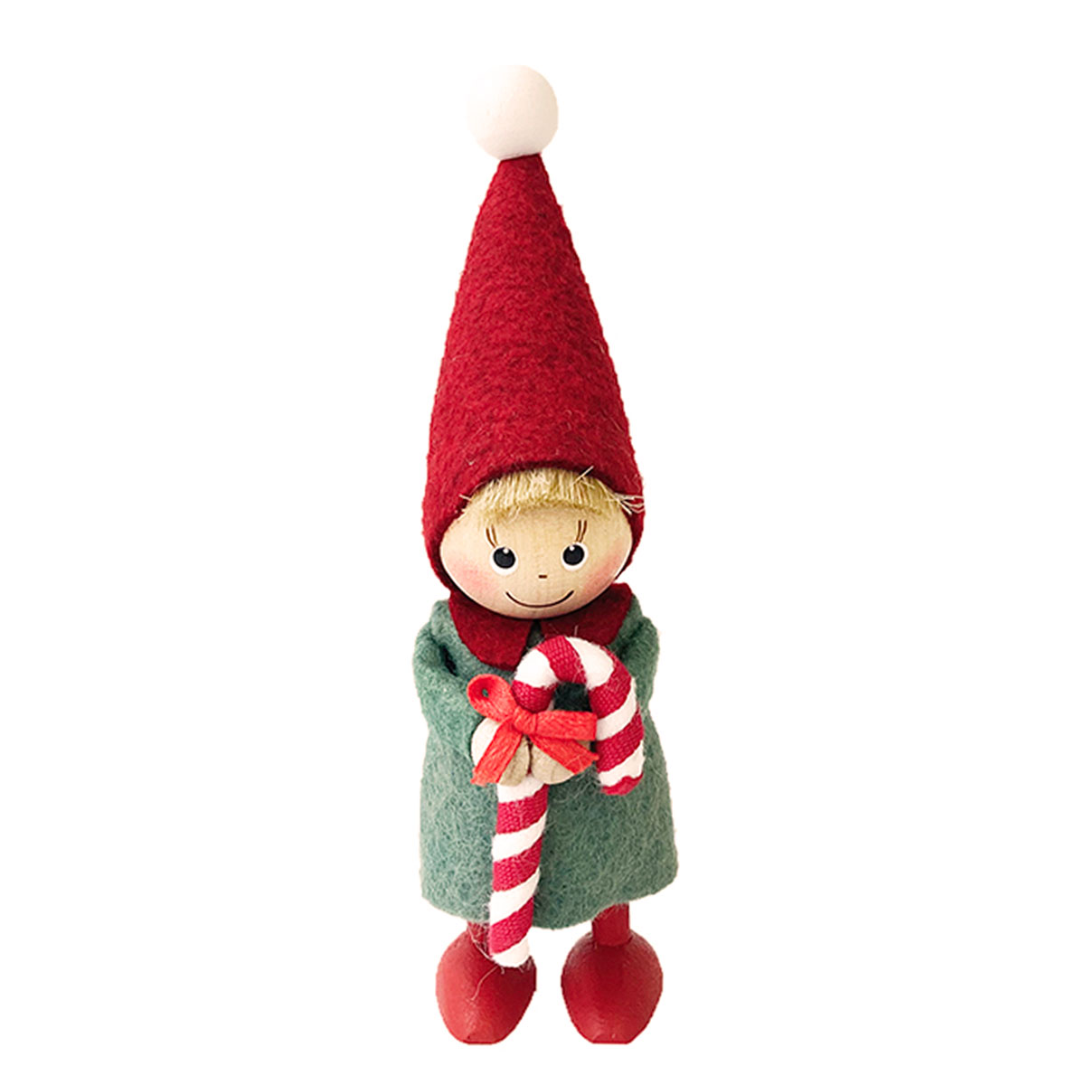 【NORDIKA公式】NORDIKA nisse ノルディカ ニッセ クリスマス 木製人形 ( キャンディケインを持った男の子 / joy to the world )【北欧雑貨】