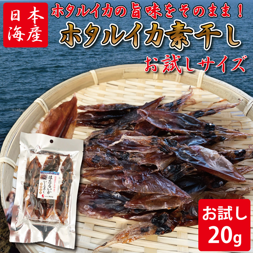 市場 送料無料 珍味 干物 ギフト ほたるいか ホタルイカ 素干し お試しサイズ おつまみ 20g 晩酌