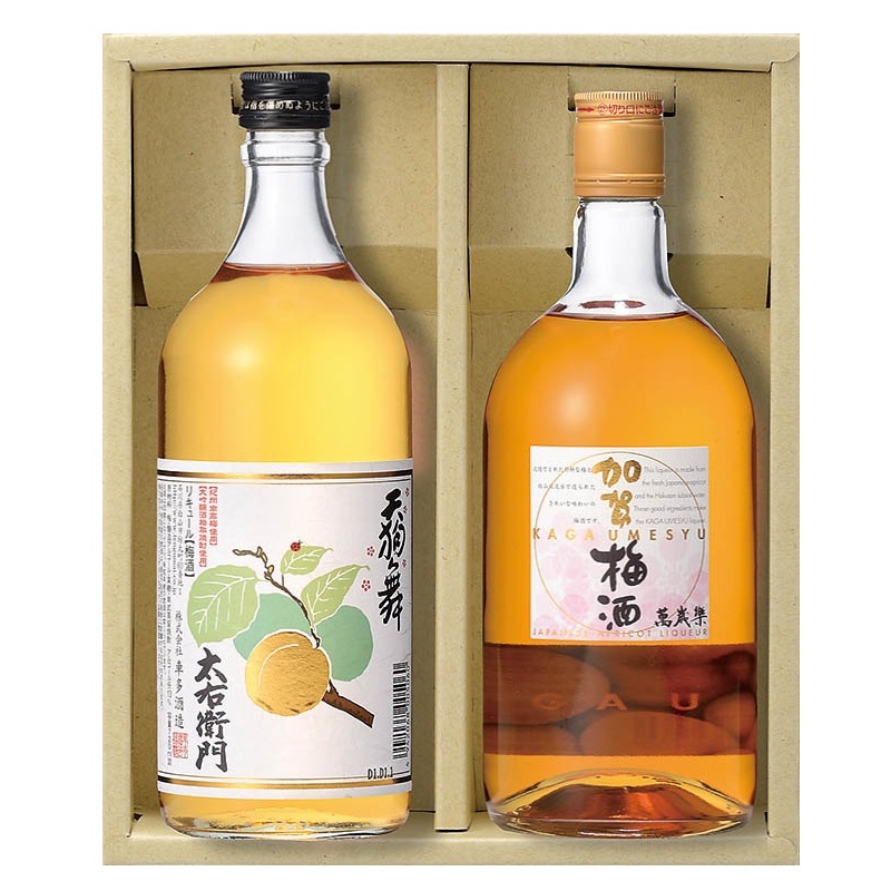 【母の日 梅酒 飲み比べ 】 720ml2本セット 萬歳楽 加賀梅酒 と 天狗舞 梅酒 太右衛門　ギフト プレゼント 贈り物 誕生日 本格梅酒 小堀酒造 車多酒造 人気 石川県 [ラッピング対応]【W】