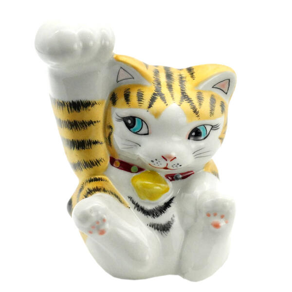 楽天市場】九谷焼 招き猫（右手金運招き猫）4号赤盛 : 九谷陶芸 北山堂