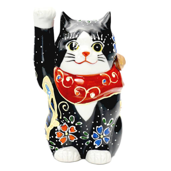 楽天市場】下野邦子 九谷焼招き猫（右手金運招き猫）5.5号横座り